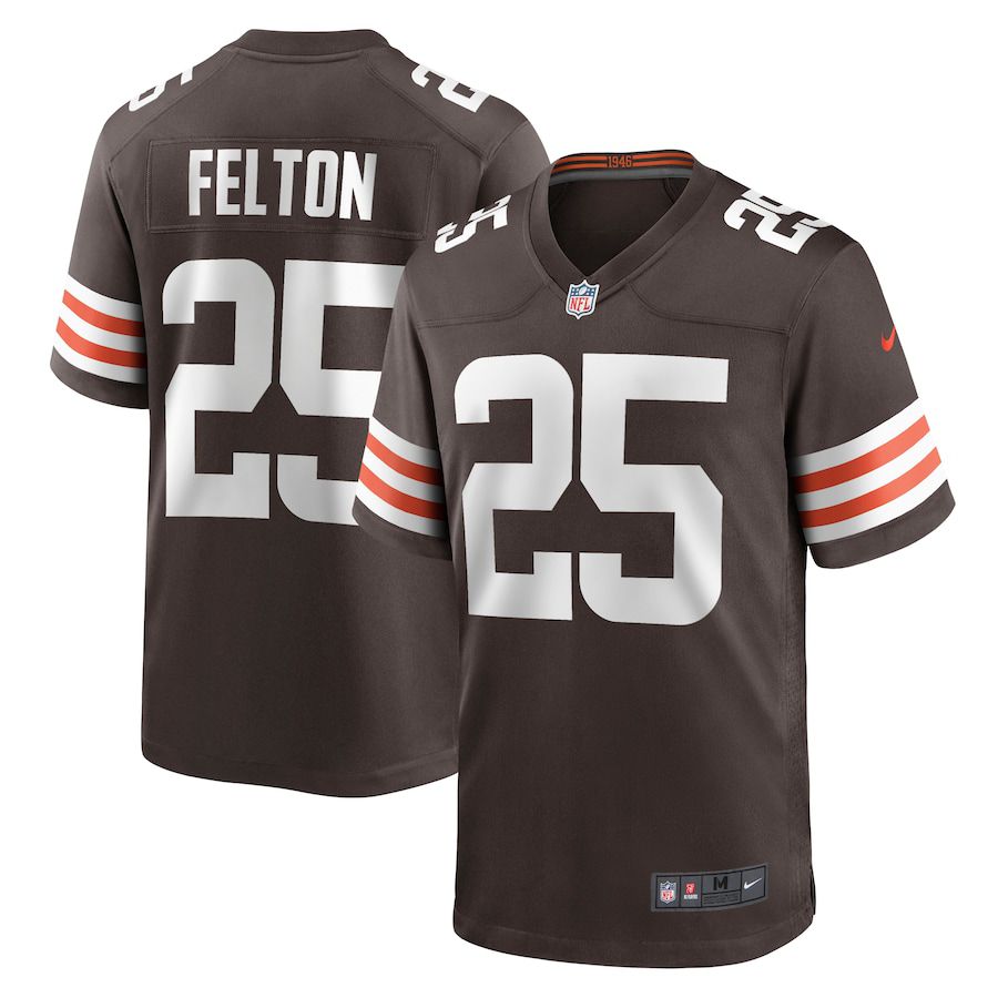 Men Cleveland Browns #25 Demetric Felton Nike Brown Game NFL Jersey
